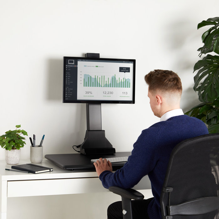 VonHaus Electric Single Monitor Riser Standing Desk Converter Wayfair